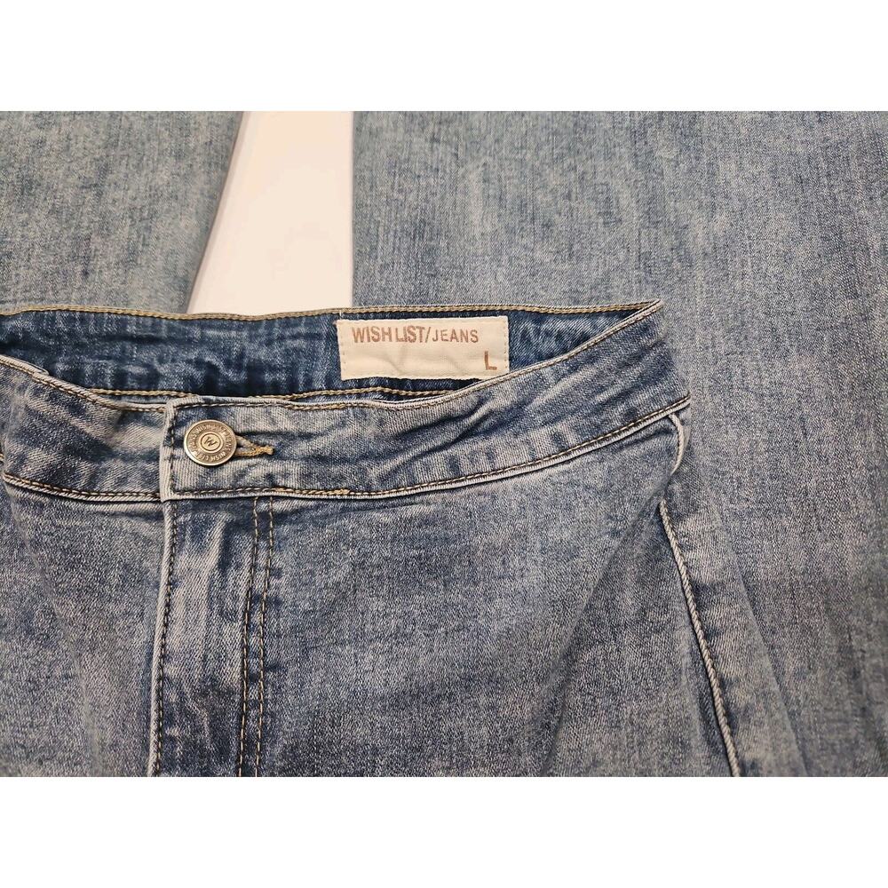 Wish List Jeans Women's L Denim High Waist Wide Leg Flare Size. 30" Inseam